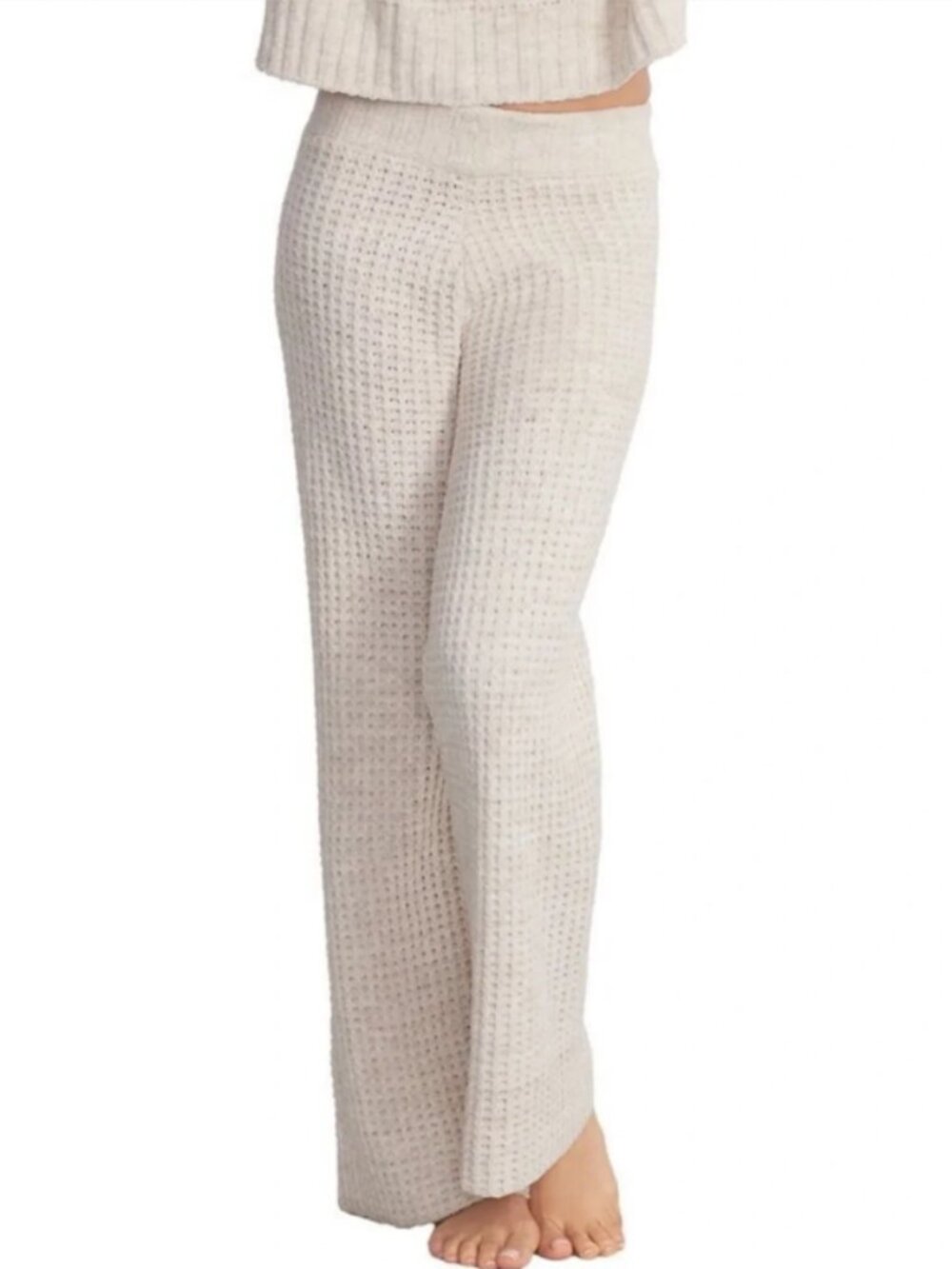 Beach Riot‎ Women's Ivory Wide-Leg Flare Knit Lounge Pants Size M